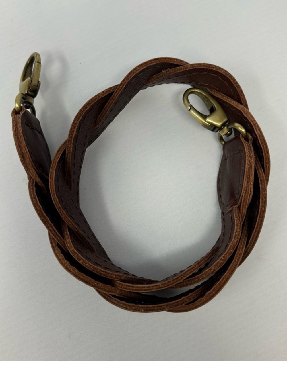 Portland leather goods Braided Leather shoulder Strap in color cognac - Picture 4 of 6